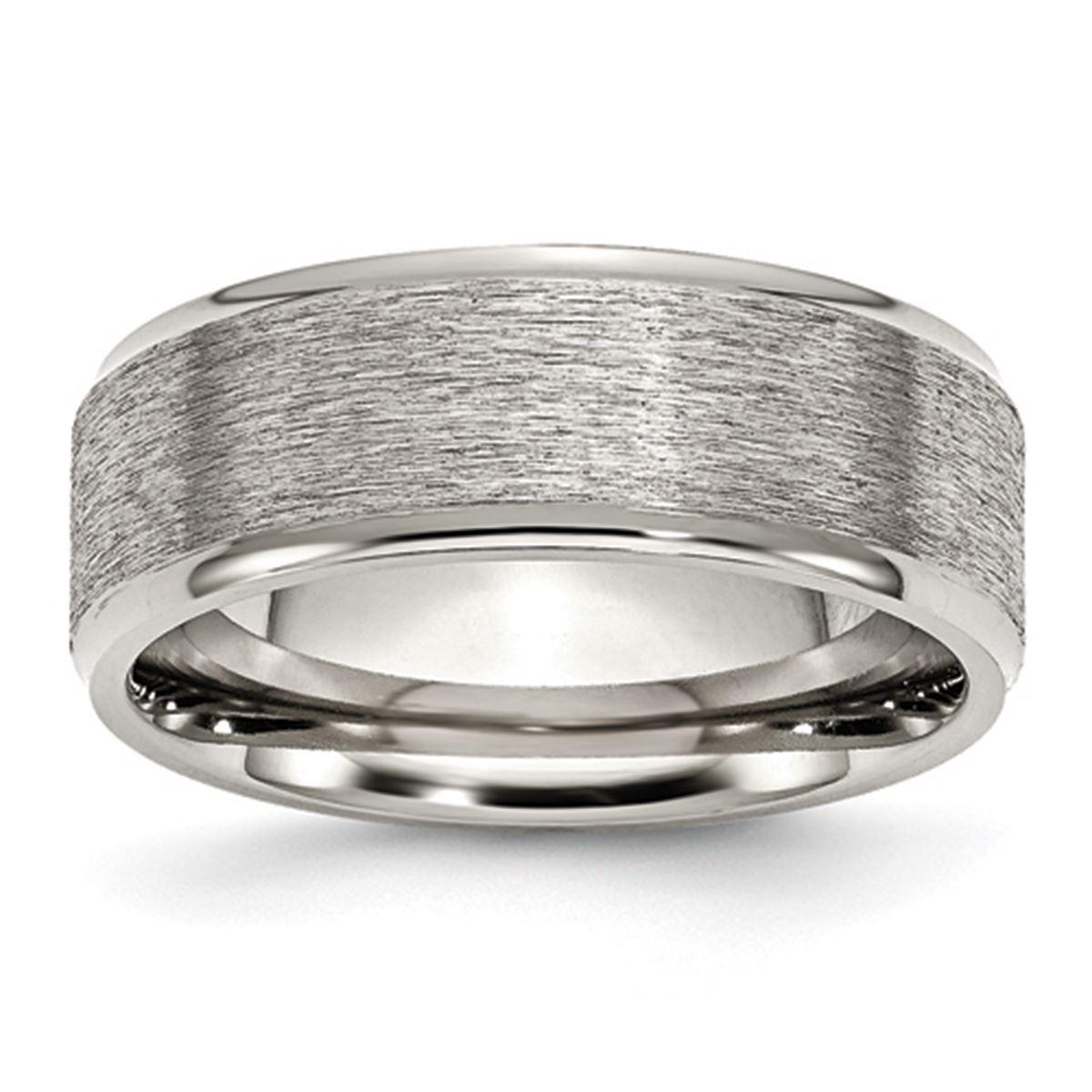 Mens Gentlemen’s Classics™ 8mm Stainless Steel Ridged...