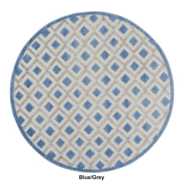 Nourison Aloha Diamond Modern Indoor/Outdoor Round Rug