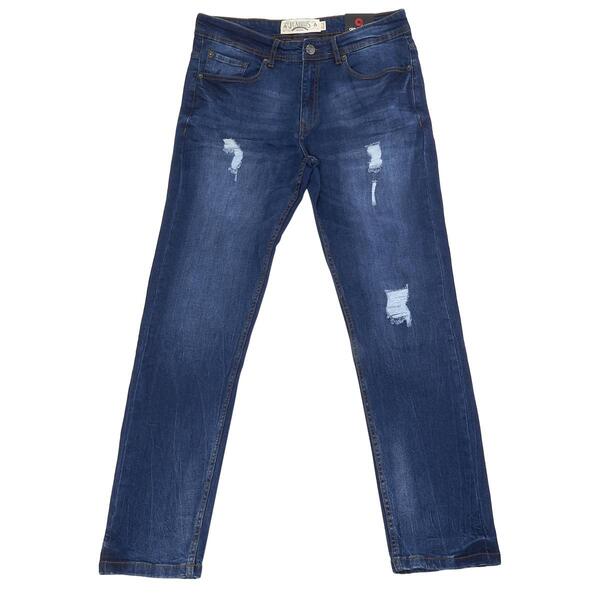 Young Mens Akademiks 5 Pocket Rip Repair Denim Jeans