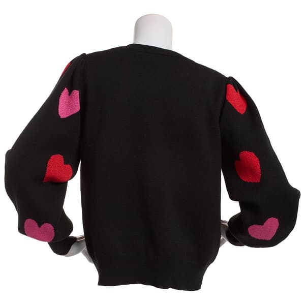 Womens Nanette Lepore Long Sleeve Hearts Sweater