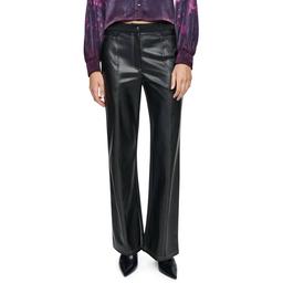 Womens DKNY Pu Front And Ponte Back Mix Media Pants
