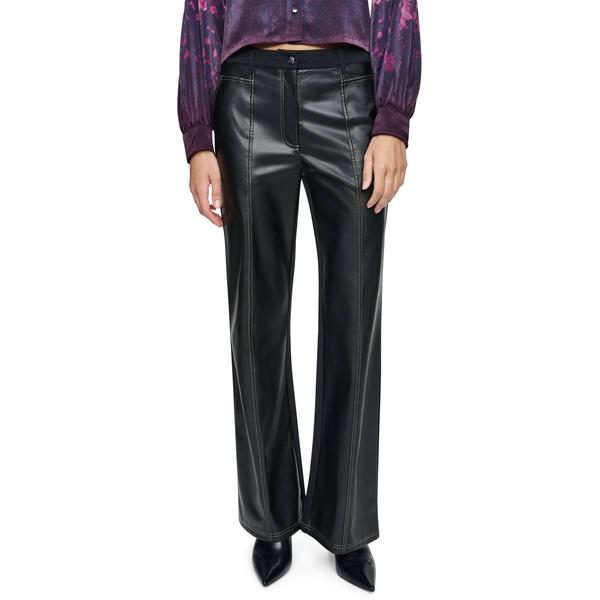 Womens DKNY Pu Front And Ponte Back Mix Media Pants