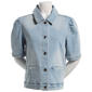 Womens Baccini Short Puff Sleeve Welt Pocket Denim Jacket - image 2