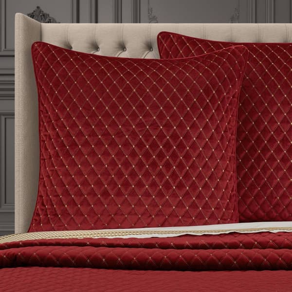 J. Queen New York Grandeur Crimson Euro Quilted Sham