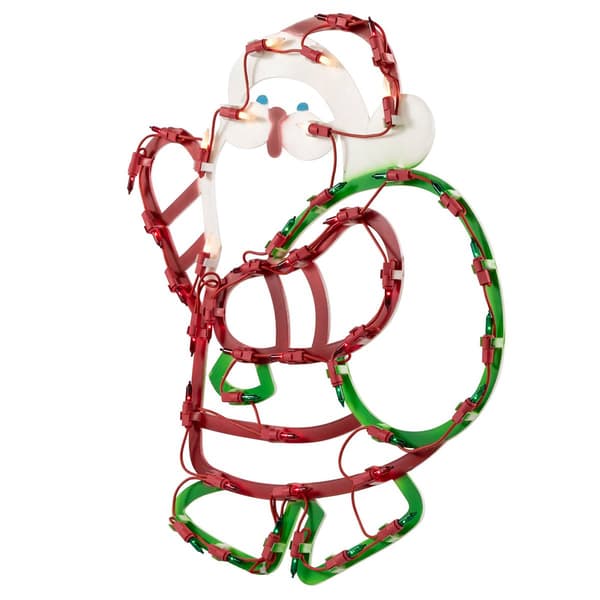 Northlight Seasonal Santa Claus with Gift Sack Window Silhouette