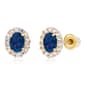 Gemstone Classics(tm) Yellow Gold Blue Sapphire Oval Earrings - image 1