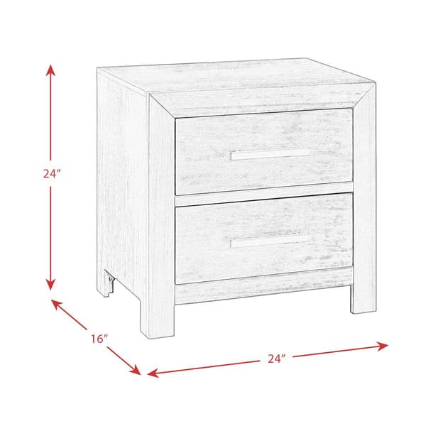 Elements Shelby 2 Drawer Nightstand with USB