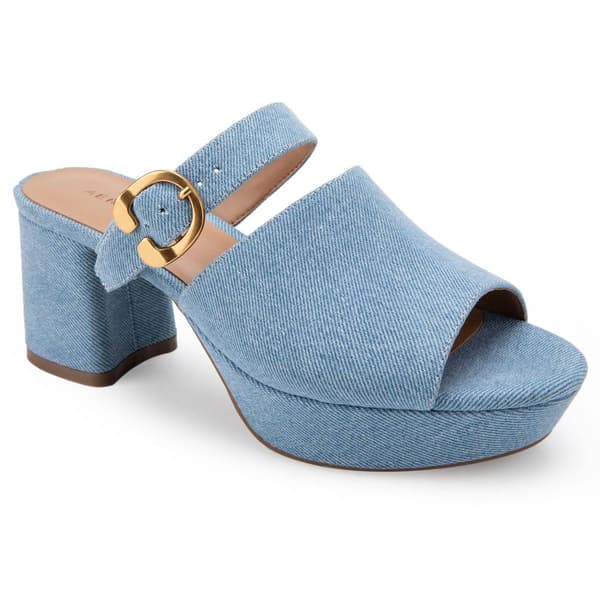 Womens Aerosoles Cosmic Suede Platform Slide Sandals - image 