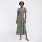 Womens Luxology Short Sleeve Square Neck Floral Challis Jumpsuit - image 1