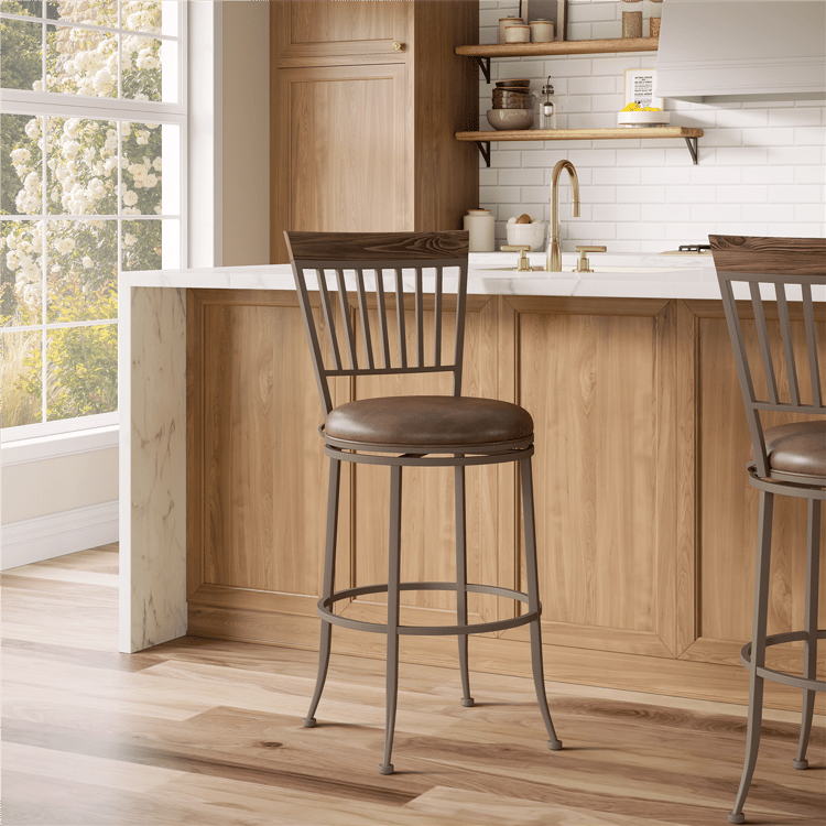 HH2 Home Hawkins Metal Commercial Grade Bar Height Swivel Stool