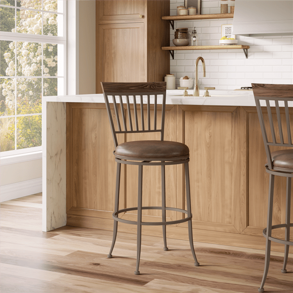 HH2 Home Hawkins Metal Commercial Grade Bar Height Swivel Stool - image 