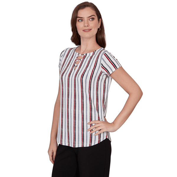 Womens Emaline Sapphire Serenade II Stripe Rope Blouse