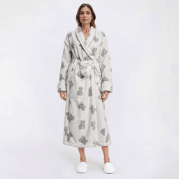 Womens Dreaming of Jules Long Sleeve 48 Bear Jacquard Shawl Robe
