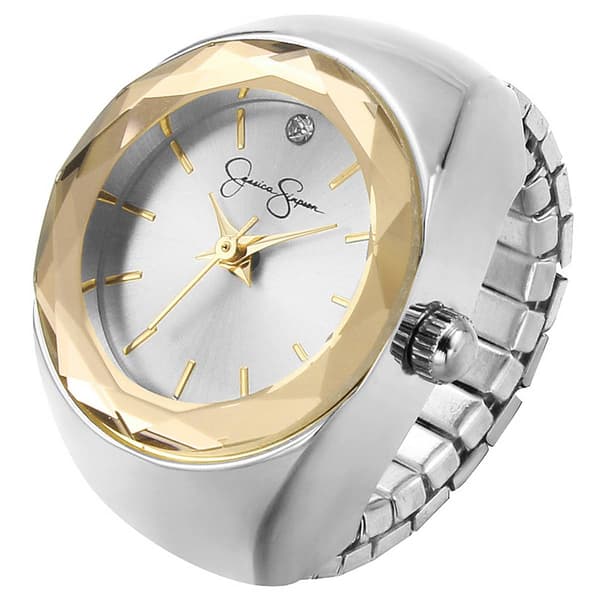 Womens Jessica Simpson Crystal Adjustable Ring Watch - JR0006SLG - image 