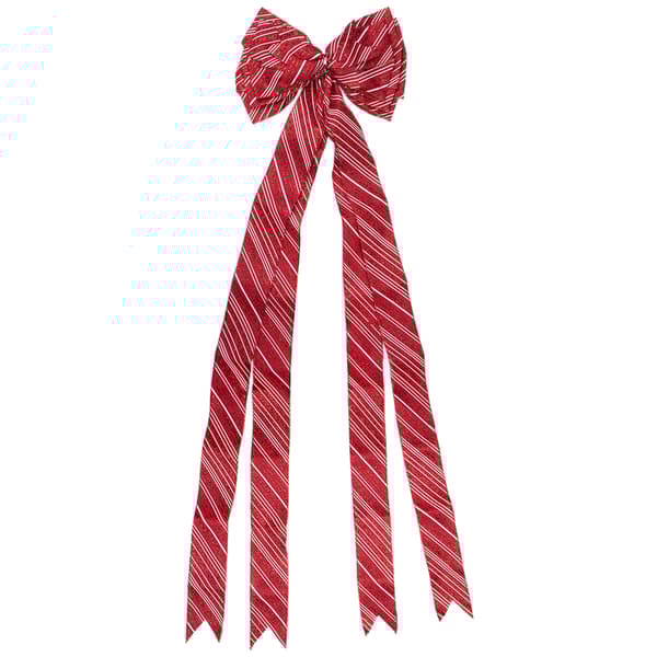 Northlight 48in. x 10in. Red and White Striped 16 Loop Christmas - image 