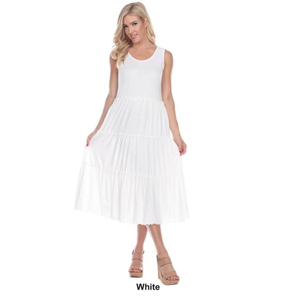 Womens White Mark Tiered Midi Dress