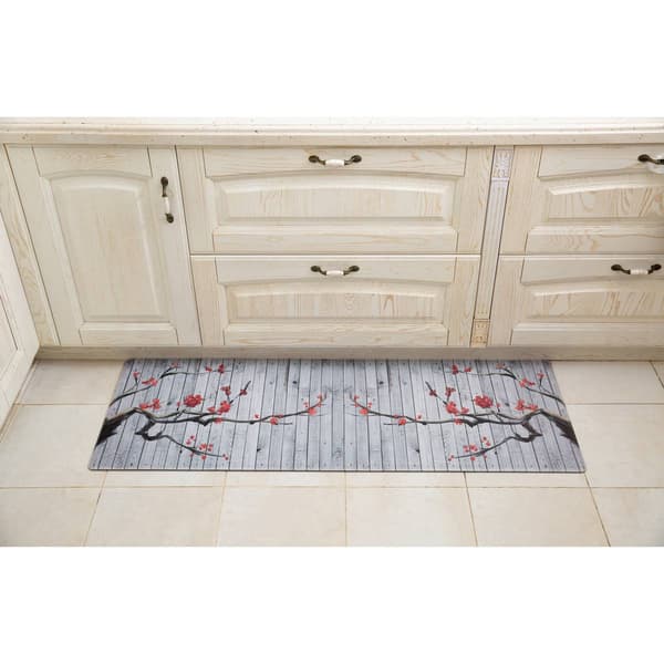 J&V Textiles Cloud Comfort Blossoms Anti-Fatigue Kitchen Mat