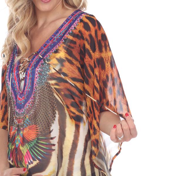 Womens White Mark Zebra Print Maternity Poncho