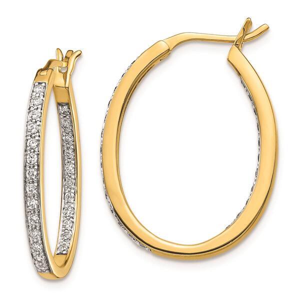 Pure Fire 14kt. Gold 1/2ctw. Lab Grown Diamond Hoop Earrings - image 
