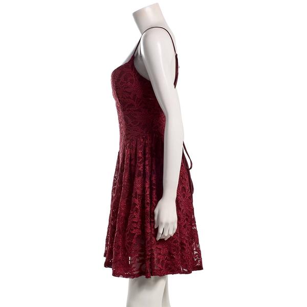 Juniors Emerald Sundae Floral Lace V Waist Skater Dress