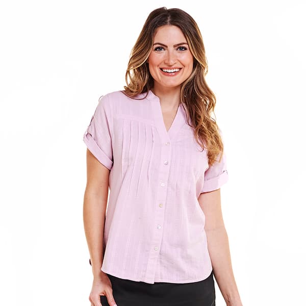 Womens Preswick & Moore&#40;R&#41; Short Sleeve Pleated Front Blouse