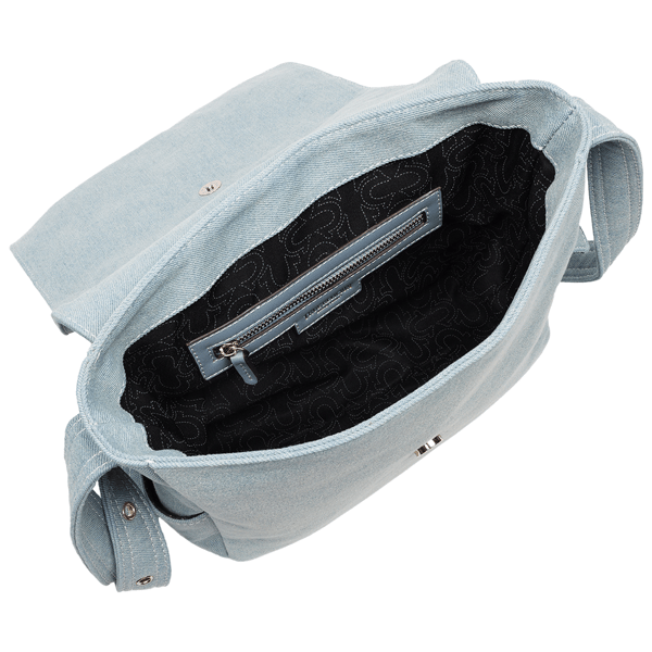 True Religion Multi Patch Denim Messenger Bag