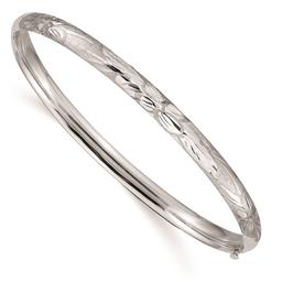 Gold Classics(tm) 3/16 White Gold Florentine Engraved Bangle