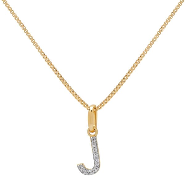 Gianni Argento Two-Tone Lab White Sapphire Initial J Pendant - image 