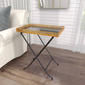 9th & Pike® Gold Metal and Marble Traditional Accent Tray Table - image 6