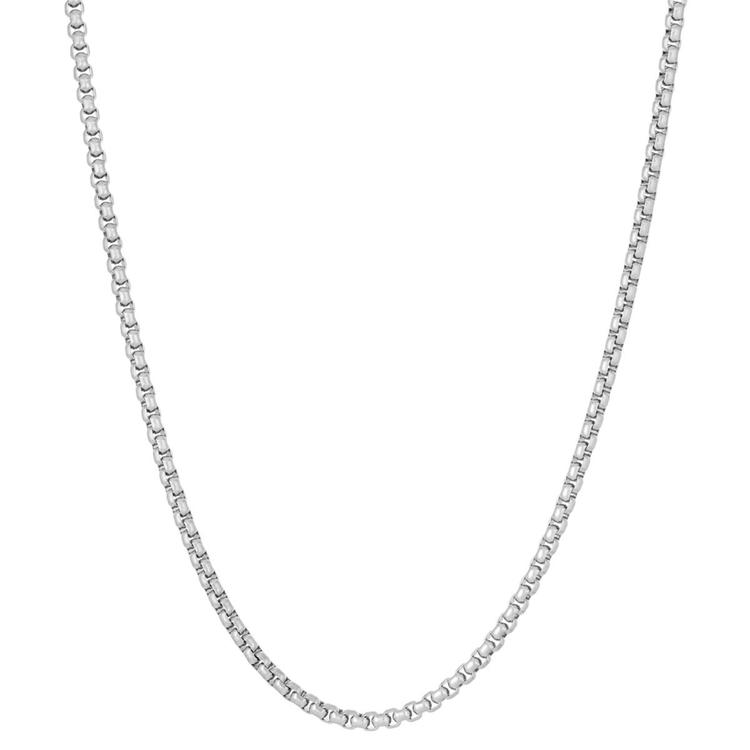 Mens Lynx Stainless Steel Square Rolo Chain Necklace