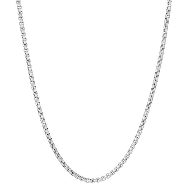 Mens Lynx Stainless Steel Square Rolo Chain Necklace - image 