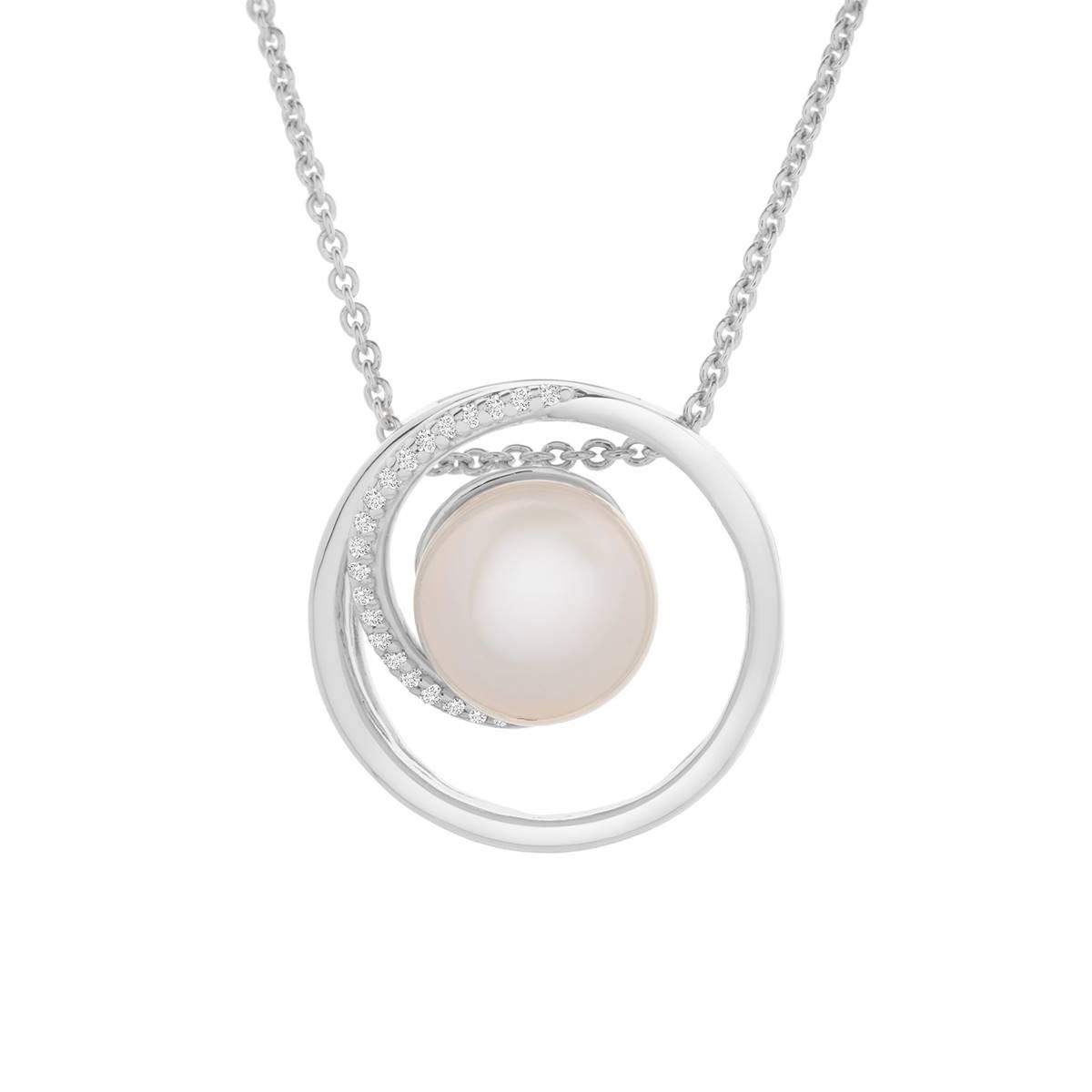 Gemstone Classics™ Sterling Silver Pearl Pendant Necklace