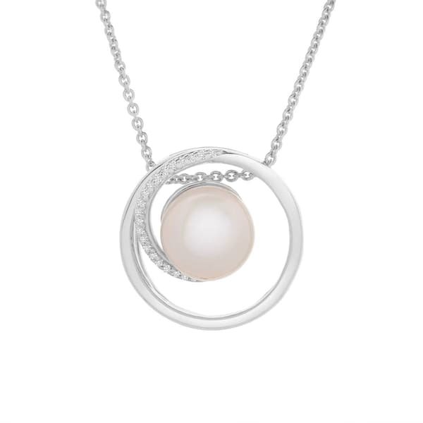 Gemstone Classics(tm) Sterling Silver Pearl Pendant Necklace - image 