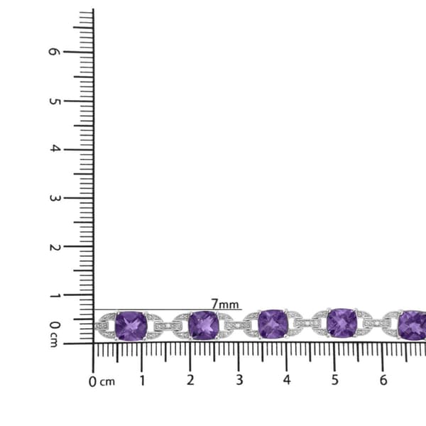 Haus of Brilliance Purple Amethyst & 1/20ctw. Diamond Bracelet