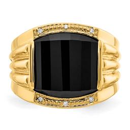 Mens Gentlemens Classics™ 14kt. Gold Onyx & Diamond Ring