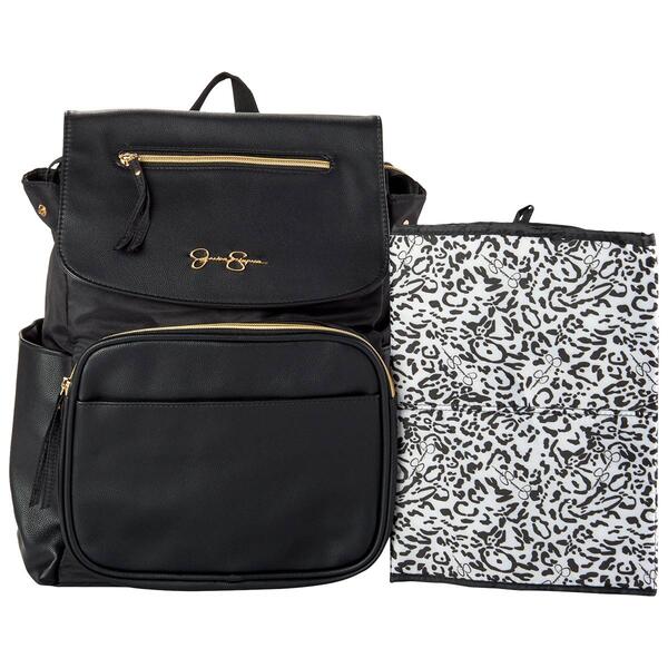 Jessica Simpson Pleather Backpack Diaper Bag - image 
