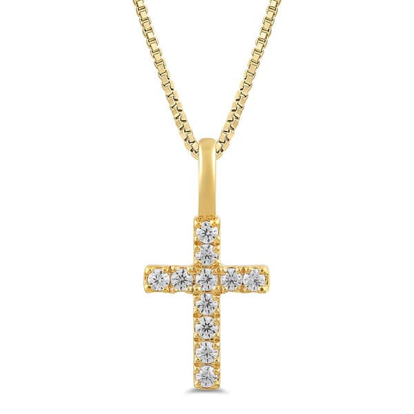 Nova Star(R) 10kt. 1/10ctw Lab Grown Diamond Cross Pendant - image 