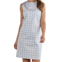 Womens Harper 241 Sleeveless Print Sheath Dress - Ivory/Blue