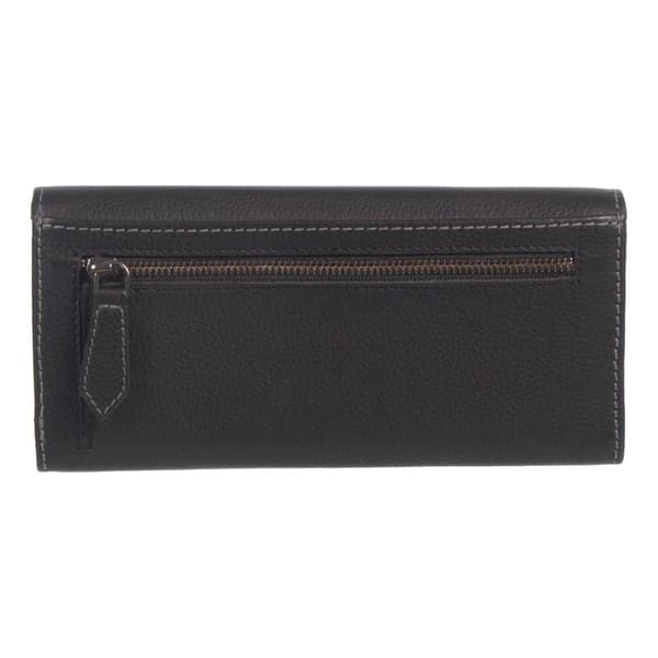 Womens Club Rochelier RFID Trifold Clutch Wallet with Gusset