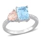 Gemstones Classics(tm) Sky Blue Topaz & Morganite Toi et Moi Ring - image 1