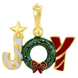 Wearable Art Gold-Tone Christmas Joy Enhancer Pendant