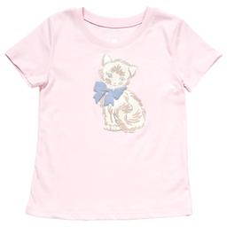 Girls (4-6x) BTween(R) Short Sleeve Glitter Cat Graphic Tee