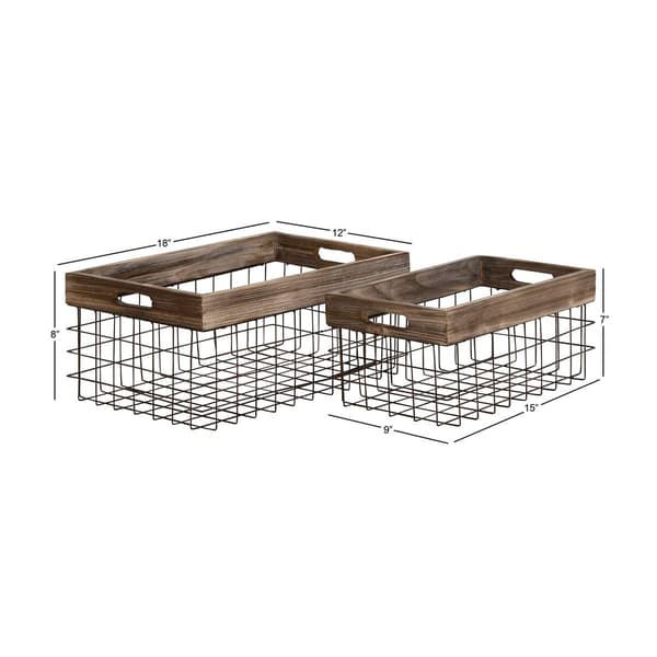 9th &amp; Pike® Farmhouse Style Storage Baskets - Set of 2
