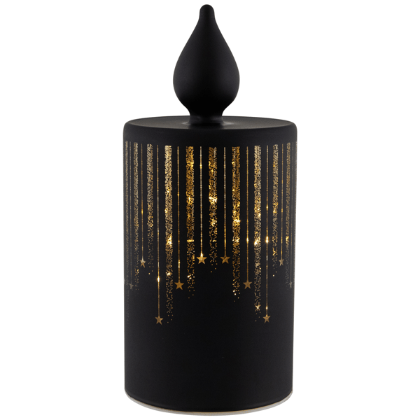 Northlight LED Glass Candle with Stars Christmas Decoration - image 