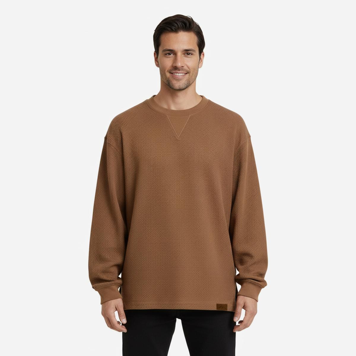 Mens Mountain Ridge Heavyweight Thermal Long Sleeve Crew Tee