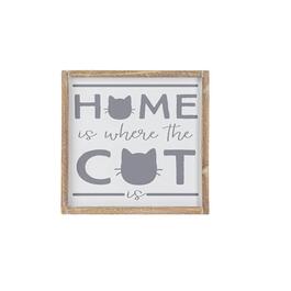 Home Is Where The Cat Is Square Sign