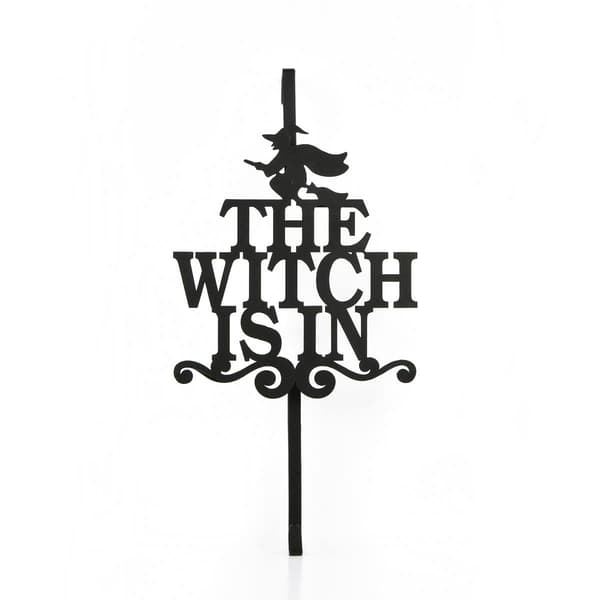 National Tree 18in. Halloween The Witch Is In Wreath Hanger