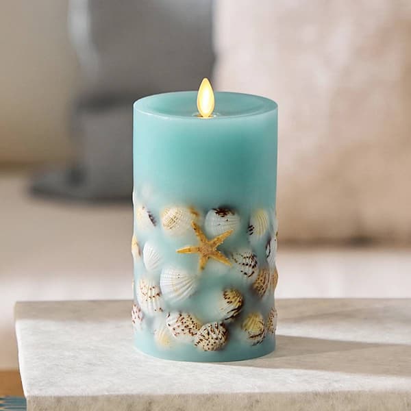 Seashell & Starfish Pillar Candle