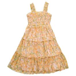 Girls &#40;7-16&#41; Rare Editions Floral Mesh Dress w/ Ruffles