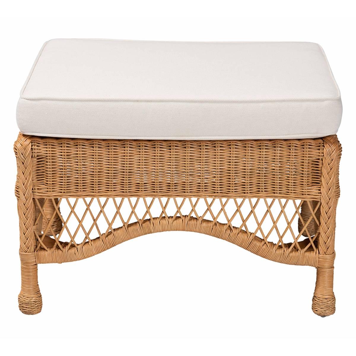 bali & pari Brooklyn Bohemian Honey Rattan Ottoman Stool